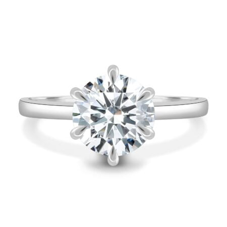 Aria - 6 Claw Round Solitaire with Hidden Halo