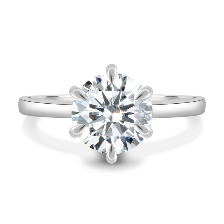 Aria - 6 Claw Round Solitaire with Hidden Halo