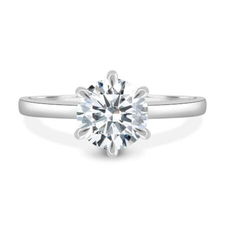 Anna – 6 Claw Round Solitaire with Hidden Halo