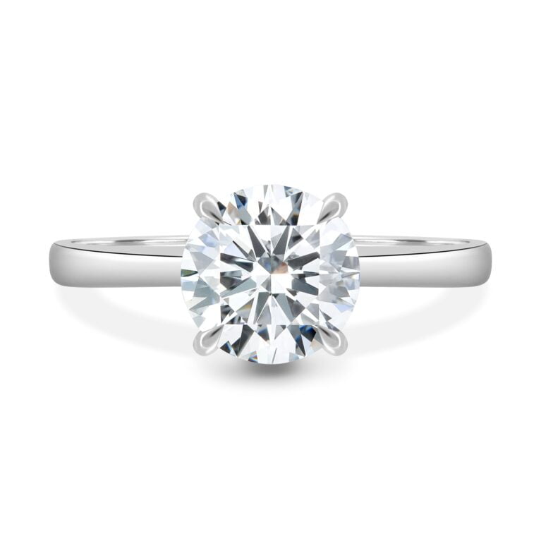 Bonnie – 4 Claw Round Solitaire with Hidden Halo