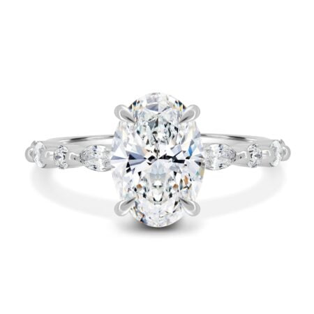 Alyssa – Oval Solitaire with Accent Stones