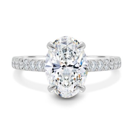 Julia – Oval Solitaire with Hidden Halo and Pavé