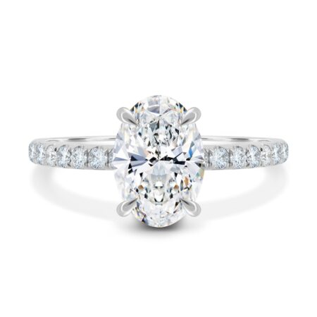 Paige – Oval Solitaire with Hidden Halo and Pavé