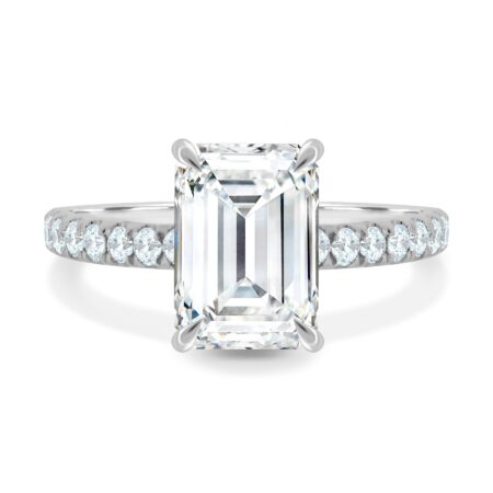 Gwyneth - Emerald Solitaire with Hidden Halo