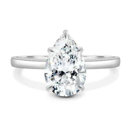 Ainsley - 5 Claw Pear Solitaire with Hidden Halo