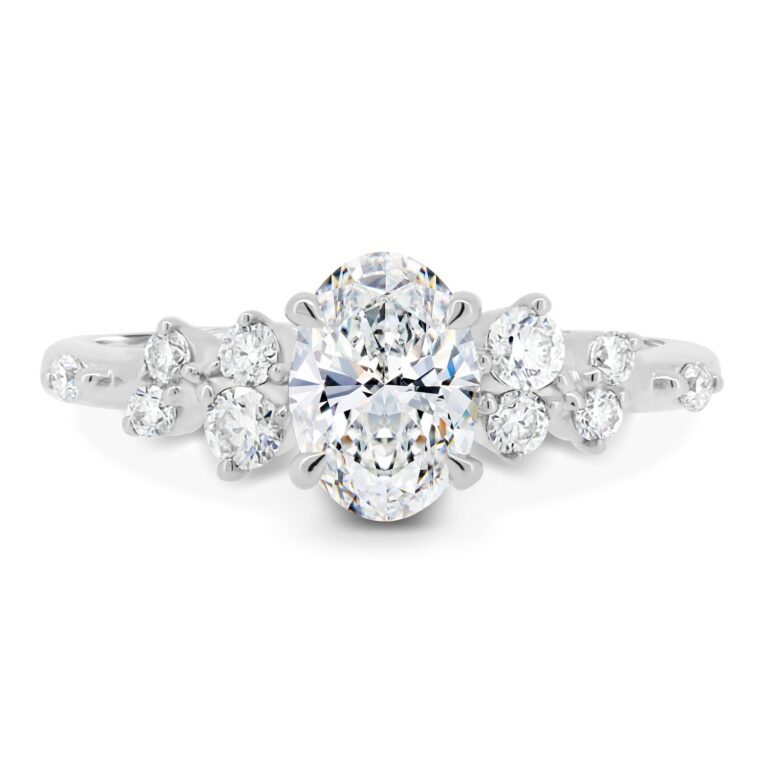 Bella – Oval Solitaire with Accent Stones