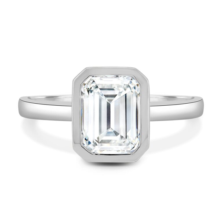 Journee - Bezel Set Emerald Solitaire