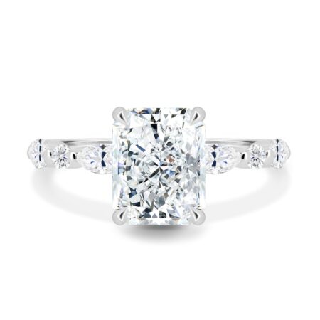 Kyla - 4 Claw Radiant with Hidden Halo & Accent Stones
