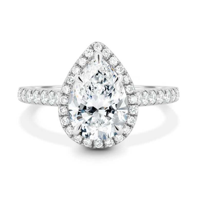 Madeline – Pear Cathedral Halo with Pavé