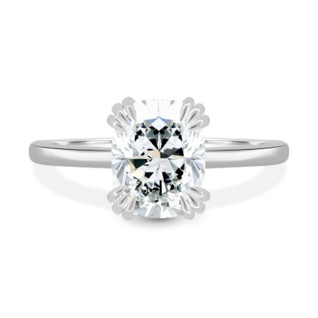 Helena – Elongated Cushion Solitaire with Triple-Split Claws