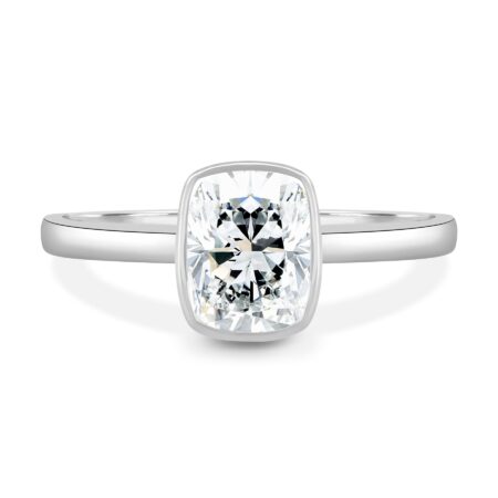 Billie - Cathedral Bezel Set Elongated Cushion