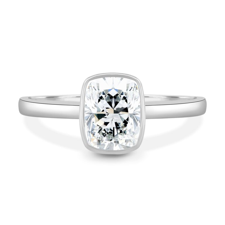 Billie - Cathedral Bezel Set Elongated Cushion