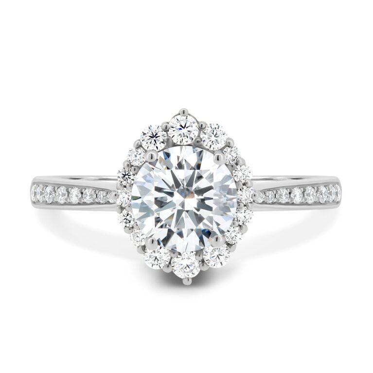 Jessica – Vintage-Style Round Halo with Pavé