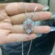 Pink Square Moissanite Diamond with Moissanite Diamonds Necklace