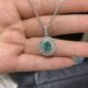 Cultured Oval Paraiba with Moissanite Diamonds Necklace