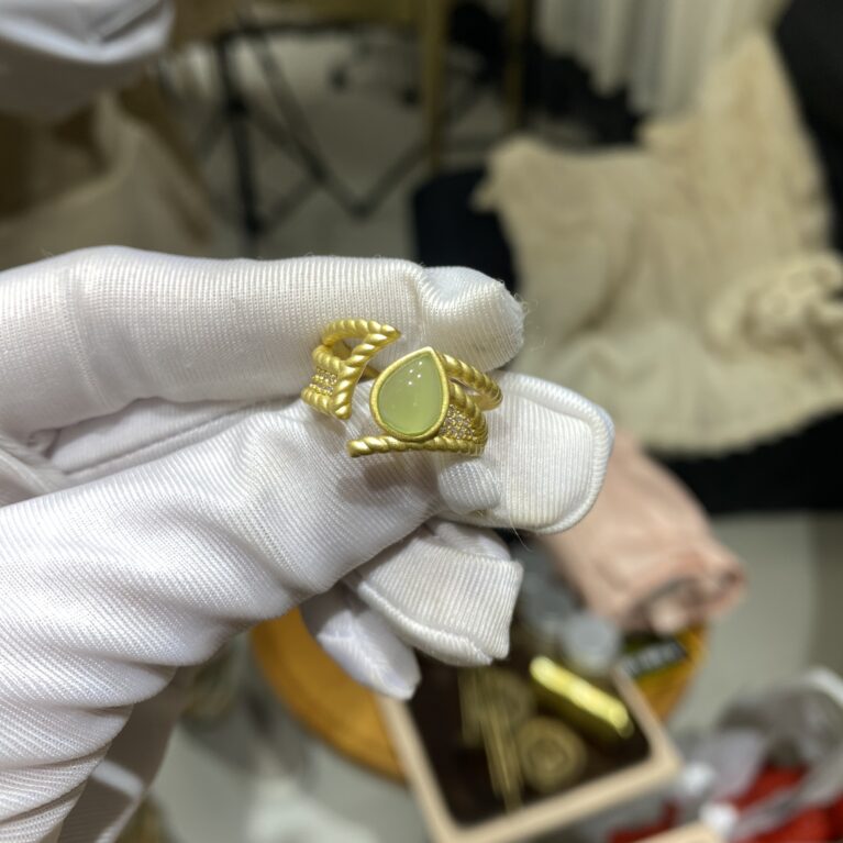 Brass Prehnite Ring 1