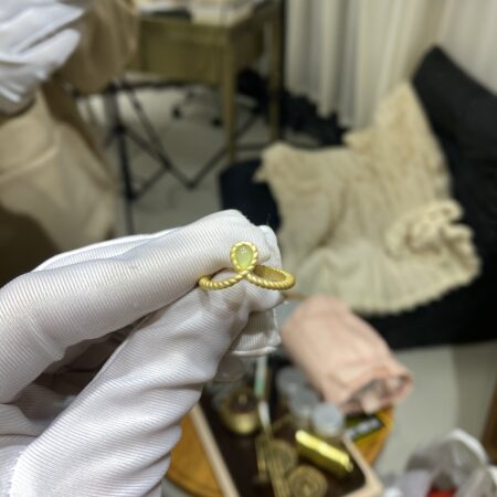 Brass Prehnite Ring 3